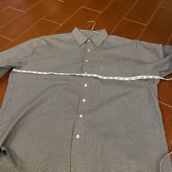 Mens HW New York houndstooth Shirt heavier weight cotton black white size 17 LG - Picture 11 of 11
